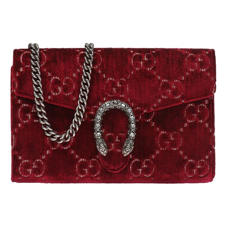 (WMNS) GUCCI Dionysus Series Velvet Chain Single Shoulder Bag Red