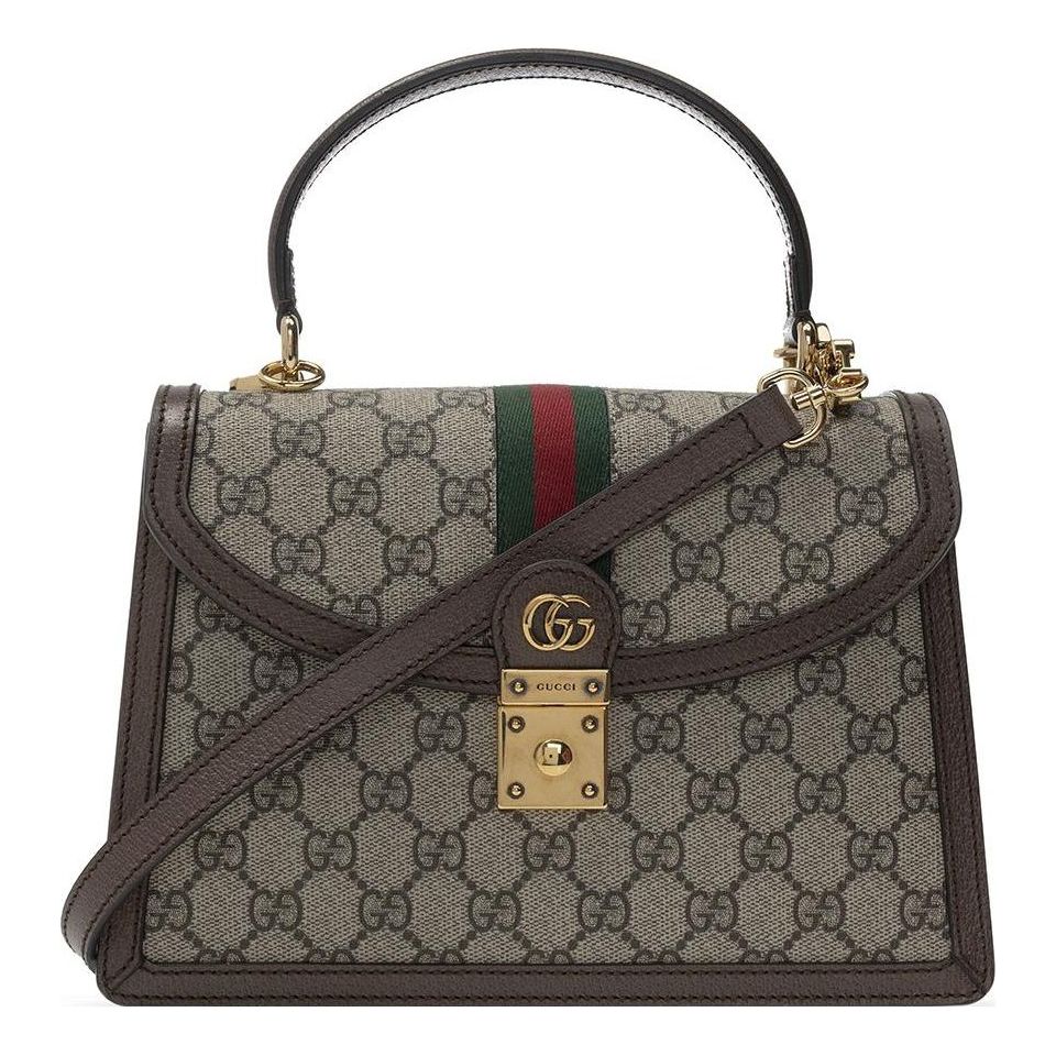 (WMNS) GUCCI Canvas Ophidia Series GG Single-Shoulder Bag Small Creamy/Brown