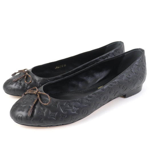 LOUIS VUITTON Ballet shoes leather black Nina Line Ballerina 36