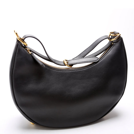 8BR798 Fendigraphy Small Leather Hobo Black