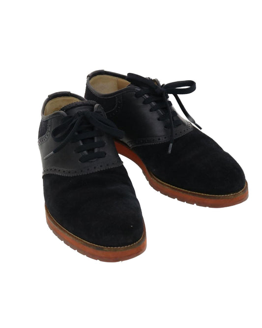 Suede Leather Black LV Auth Shoes