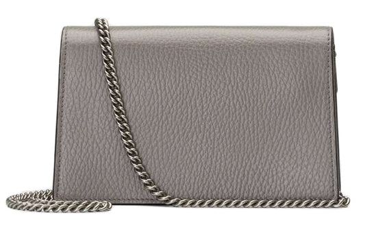(WMNS) GUCCI Dionysus Tiger Head Leather Chain Shoulder Messenger Bag Mini Gray Classic