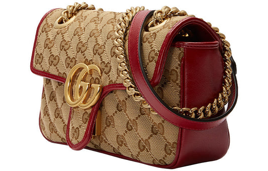 (WMNS) GUCCI GG Marmont mini Brown Red color combination