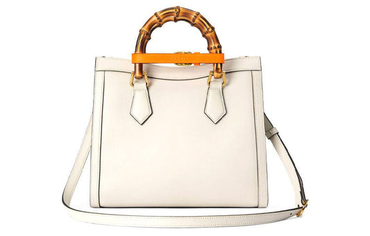 (WMNS) GUCCI Diana Series Tote Leather SingleShoulderMessengerHandholdBag SmallSize White