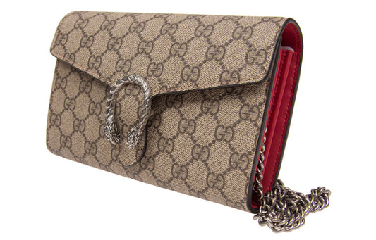 (WMNS) GUCCI Dionysus Tiger Head Logo Canvas Chain Shoulder Messenger Bag Mini Red Classic