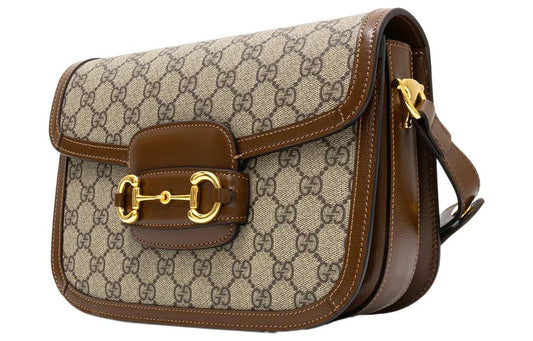 (WMNS) GUCCI 1955 Canvas Single-Shoulder Bag Unisex Small Ebony/Brown