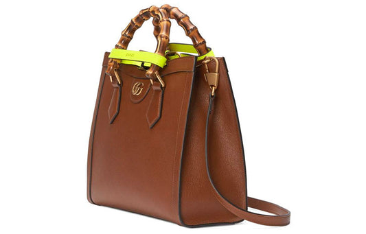 (WMNS) GUCCI Diana Series Tote Leather SingleShoulderMessengerHandholdBag SmallSize Brown