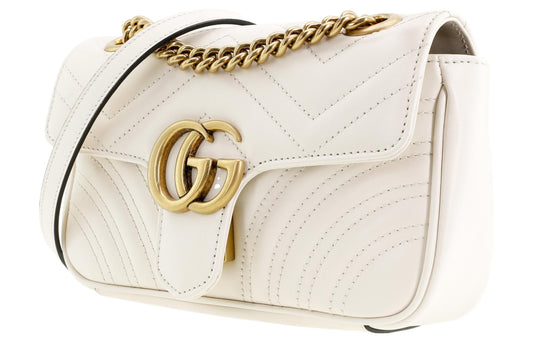 (WMNS) GUCCI GG Marmont Series mini Leather Clutch White
