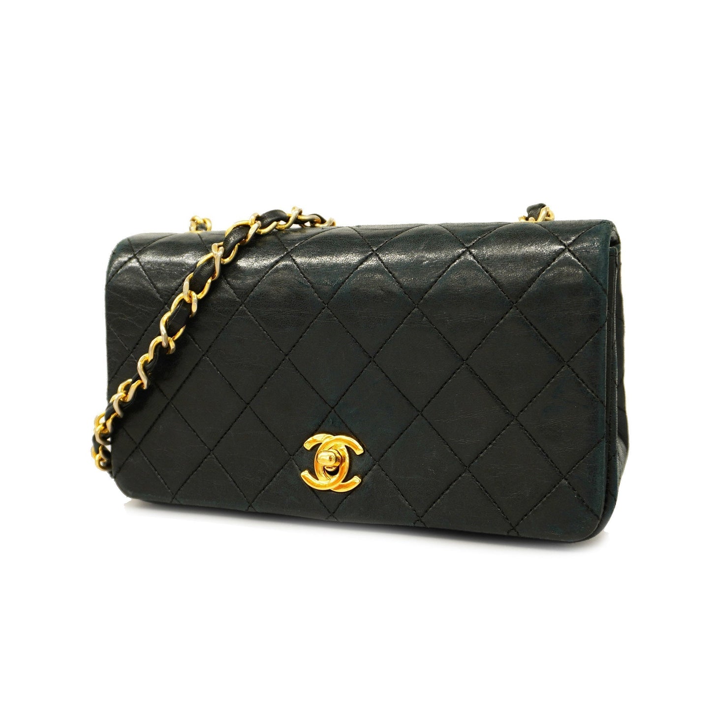 CHANEL  Matelasse Chain Shoulder Women's Leather Shoulder Bag Black