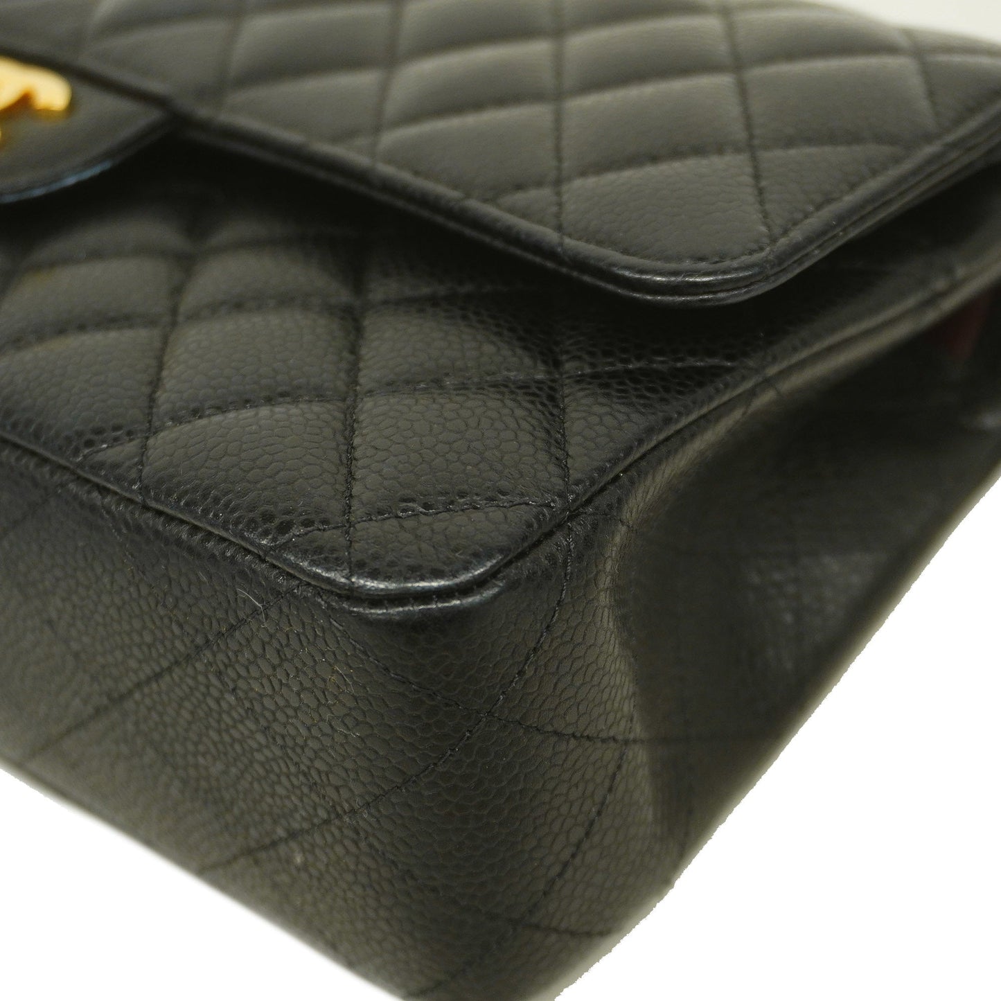 CHANEL  Big Matelasse W Flap W Chain Women's Caviar Leather Shoulder Bag