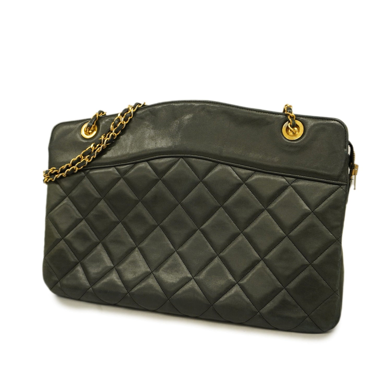 CHANEL  Matelasse Chain Shoulder Women's Leather Shoulder Bag Black