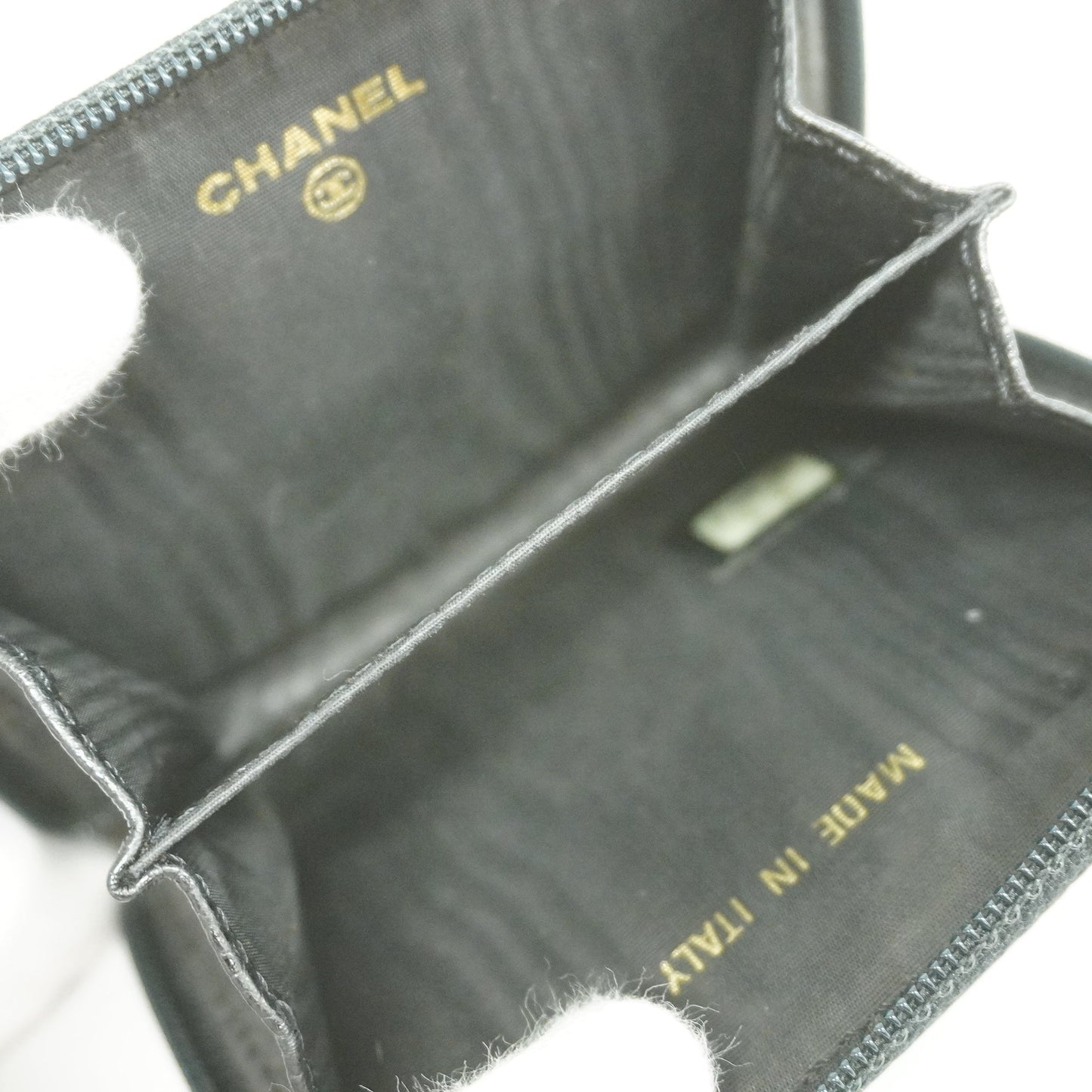 CHANEL  Women's Caviar Leather Gold Hardware Coin Purse/coin Case Black