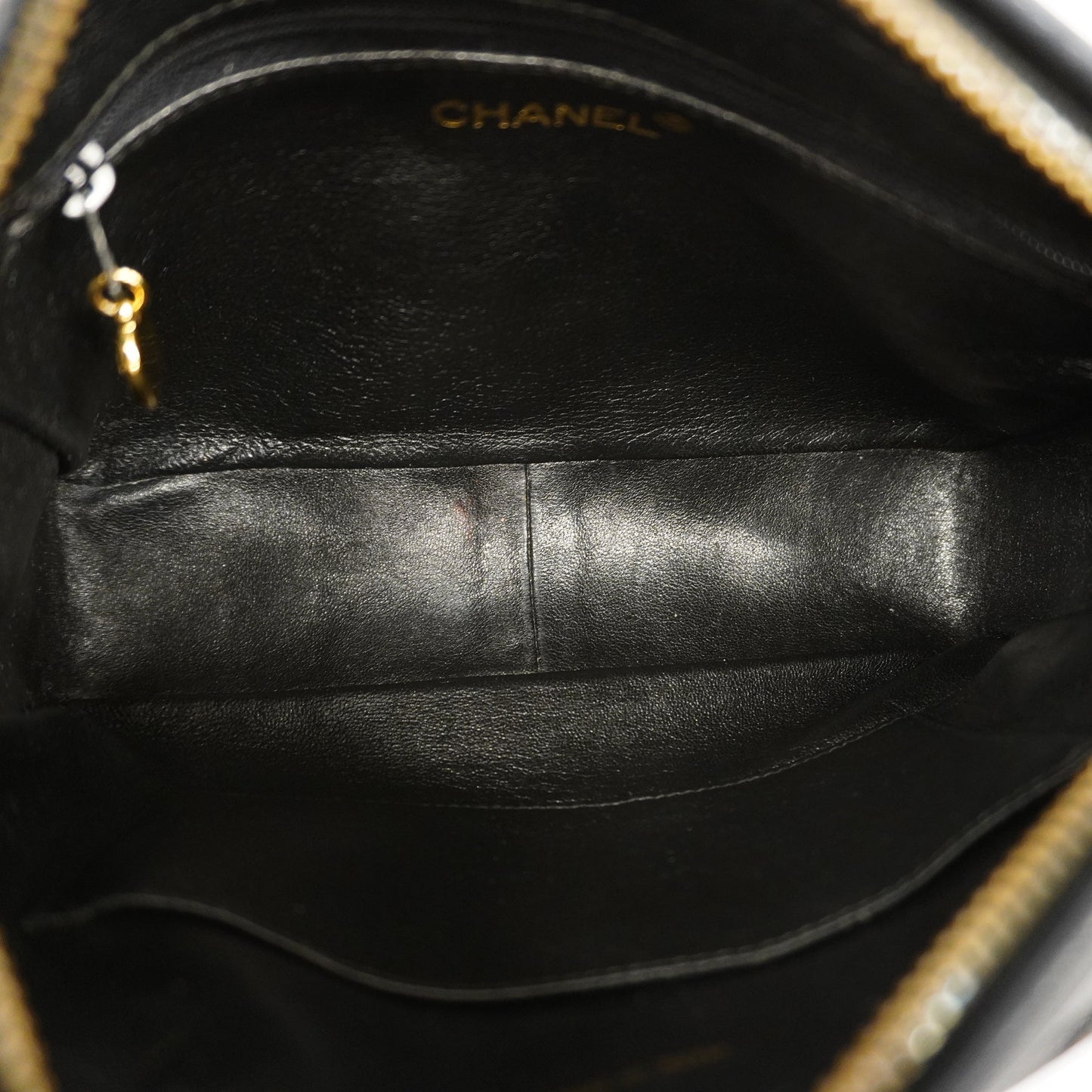 CHANEL  Matelasse Chain Shoulder With Fringes Leather Shoulder Bag Black