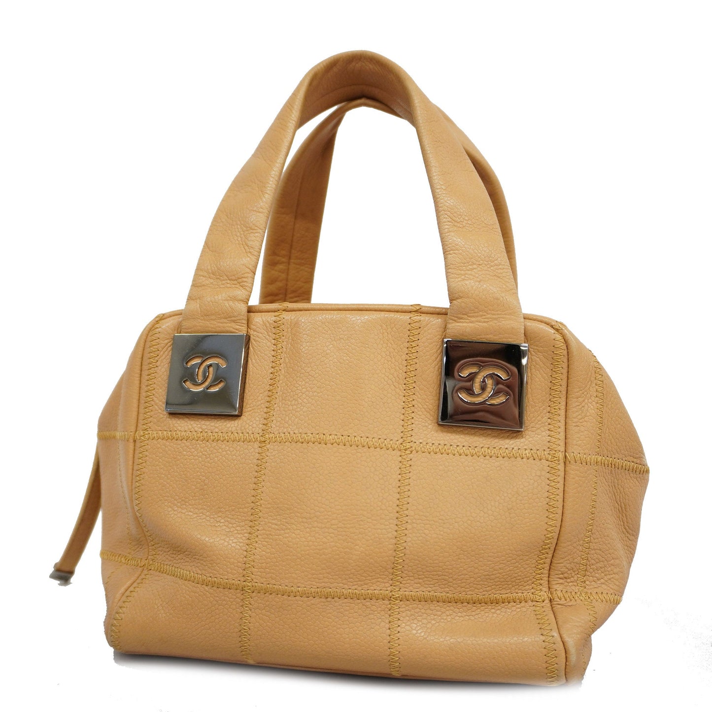 CHANEL  Chocolate Bar Women's Caviar Leather Handbag Beige