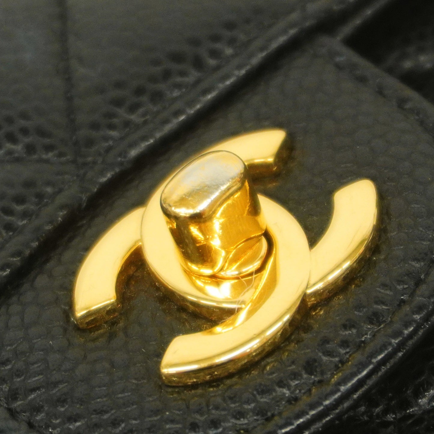 CHANEL  Big Matelasse W Flap W Chain Women's Caviar Leather Shoulder Bag