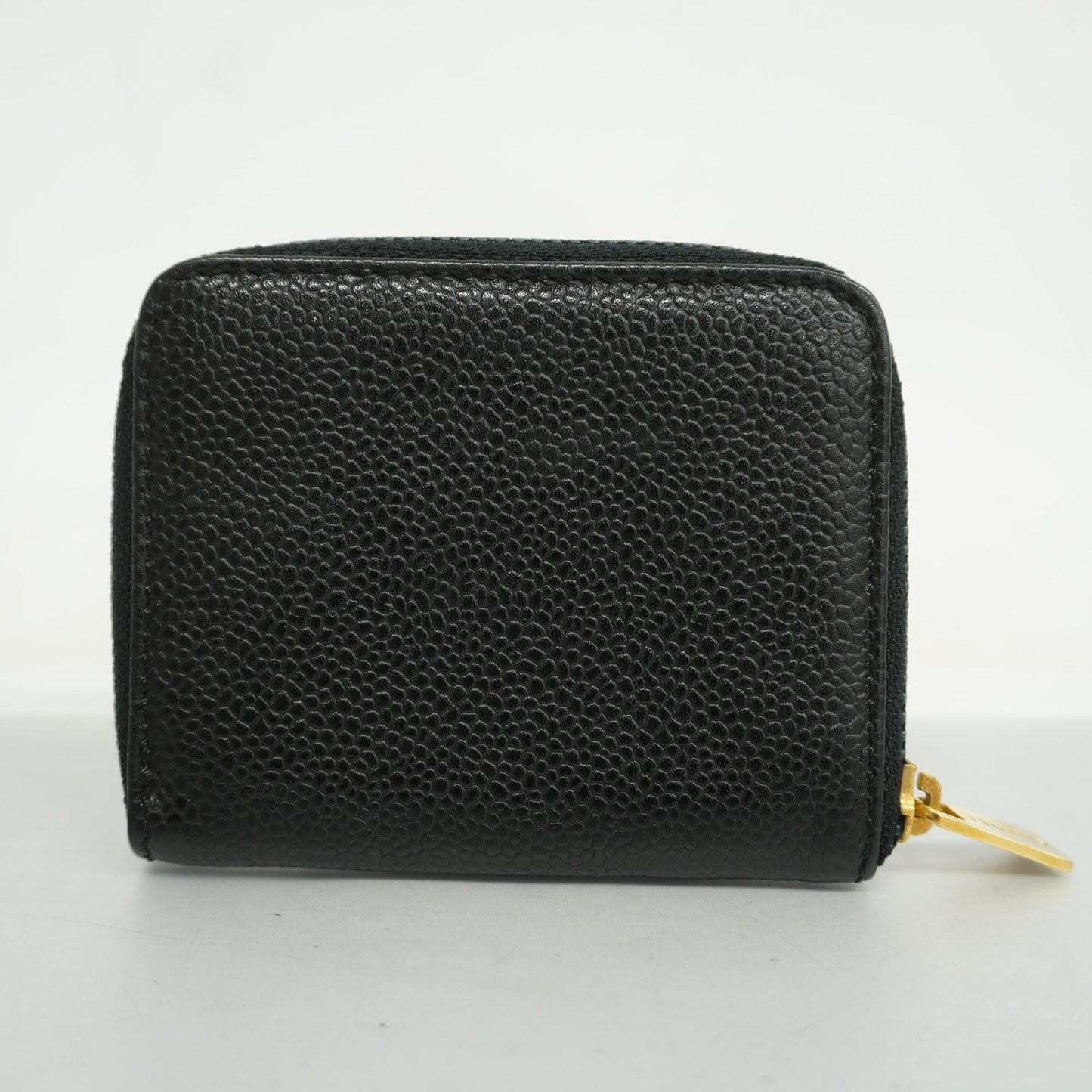 CHANEL  Women's Caviar Leather Gold Hardware Coin Purse/coin Case Black