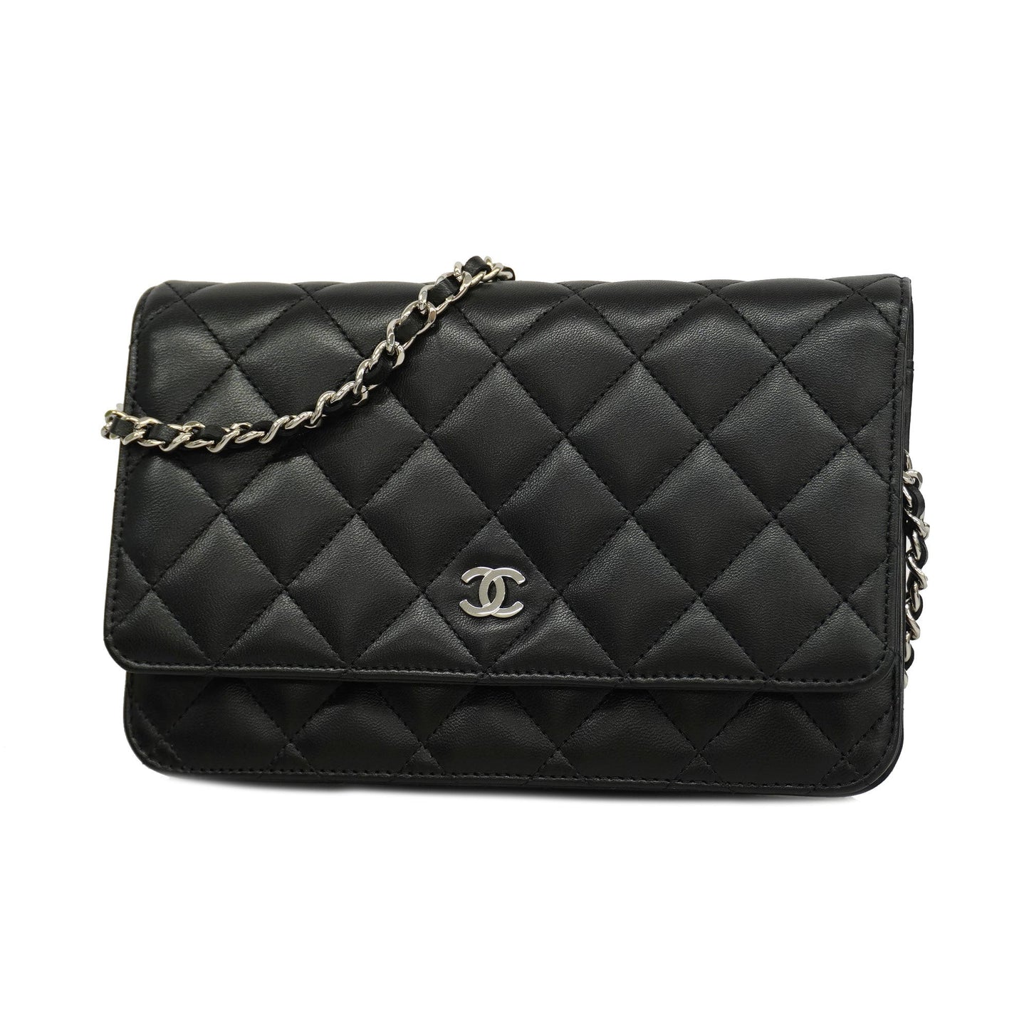 CHANEL  Matelasse Chain Shoulder Gold Hardware Women's Lambskin Black