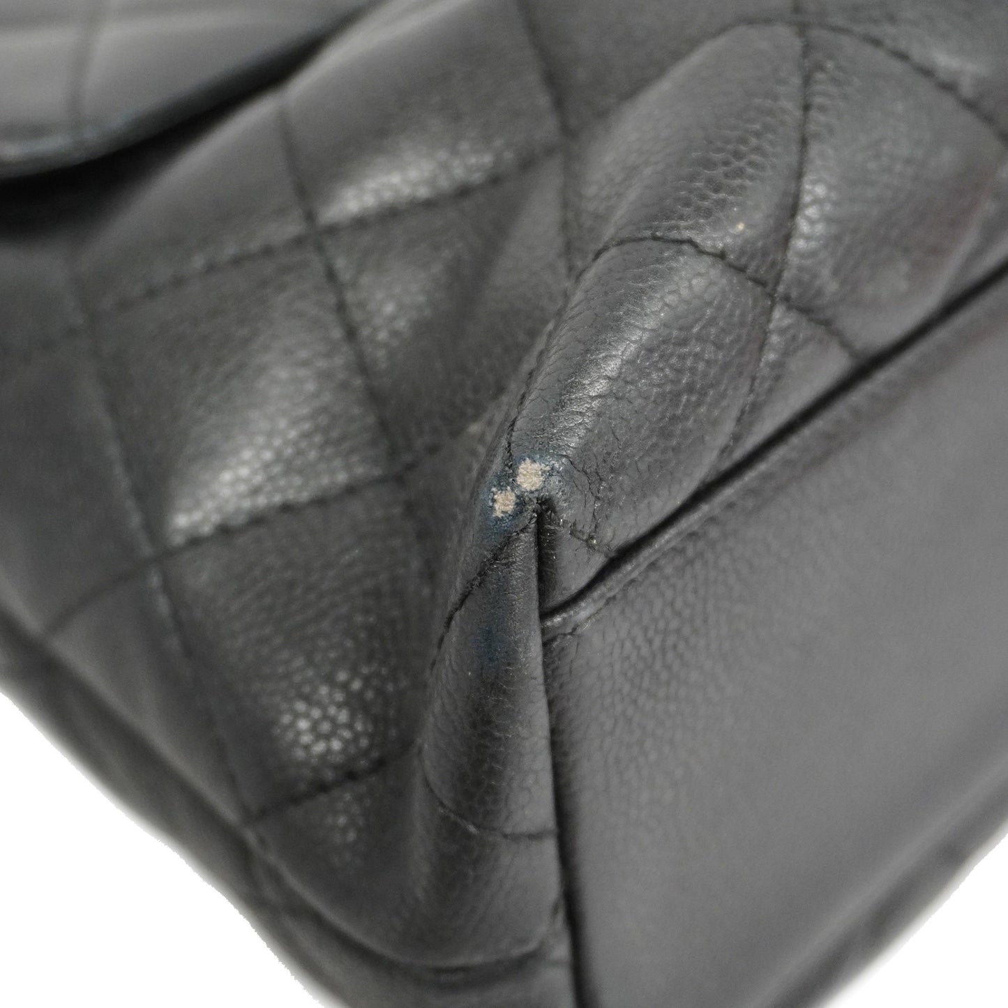 CHANEL  Matelasse Handbag Women's Caviar Leather Black
