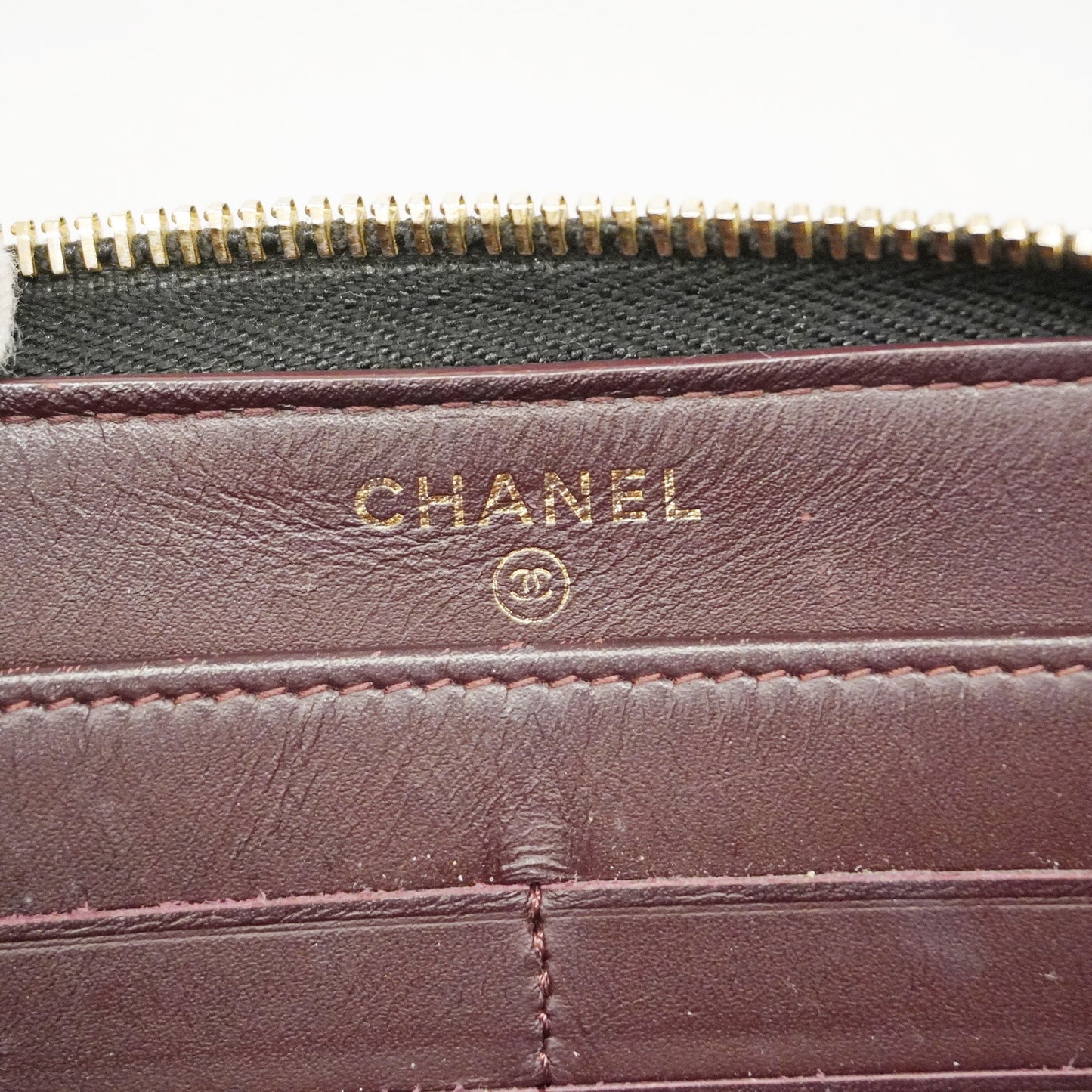CHANEL  Matelasse Gold Hardware Women's Caviar Leather Long Wallet Black