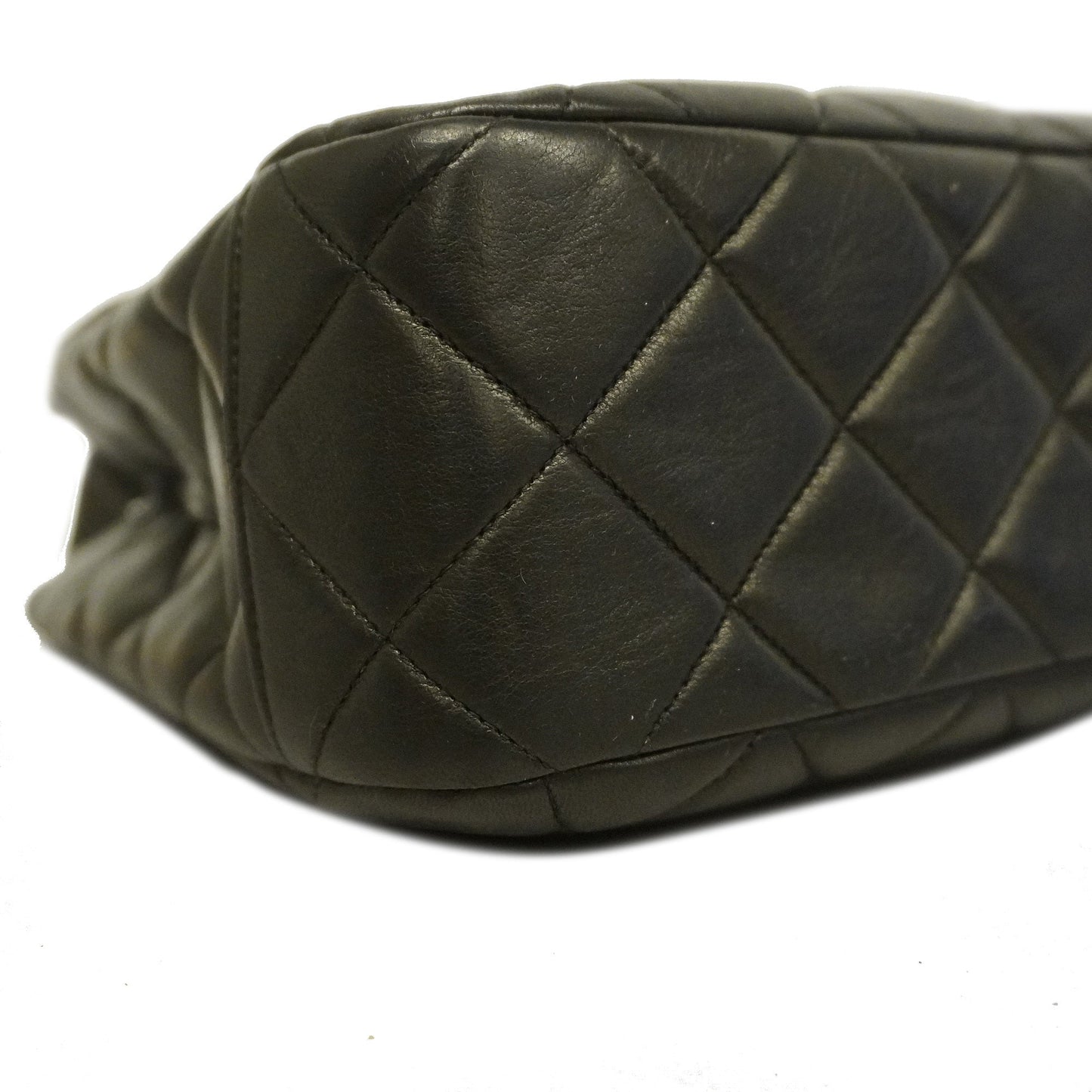 CHANEL  Matelasse Lambskin Women's Leather Handbag Black