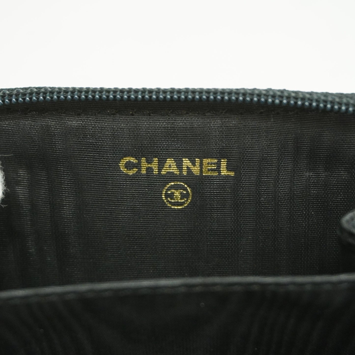 CHANEL  Women's Caviar Leather Gold Hardware Coin Purse/coin Case Black