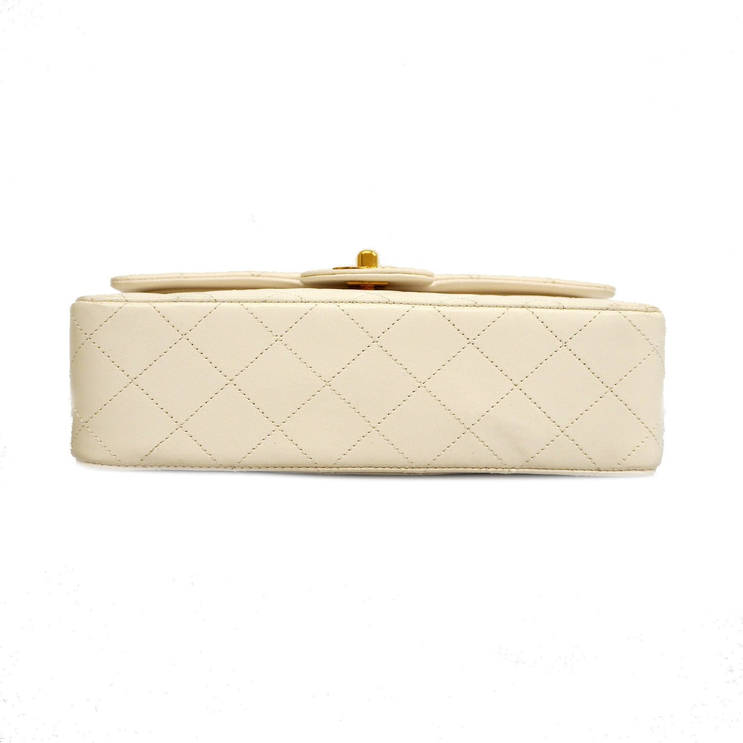 CHANEL  Matelasse W Flap W Chain Women's Leather Shoulder Bag White
