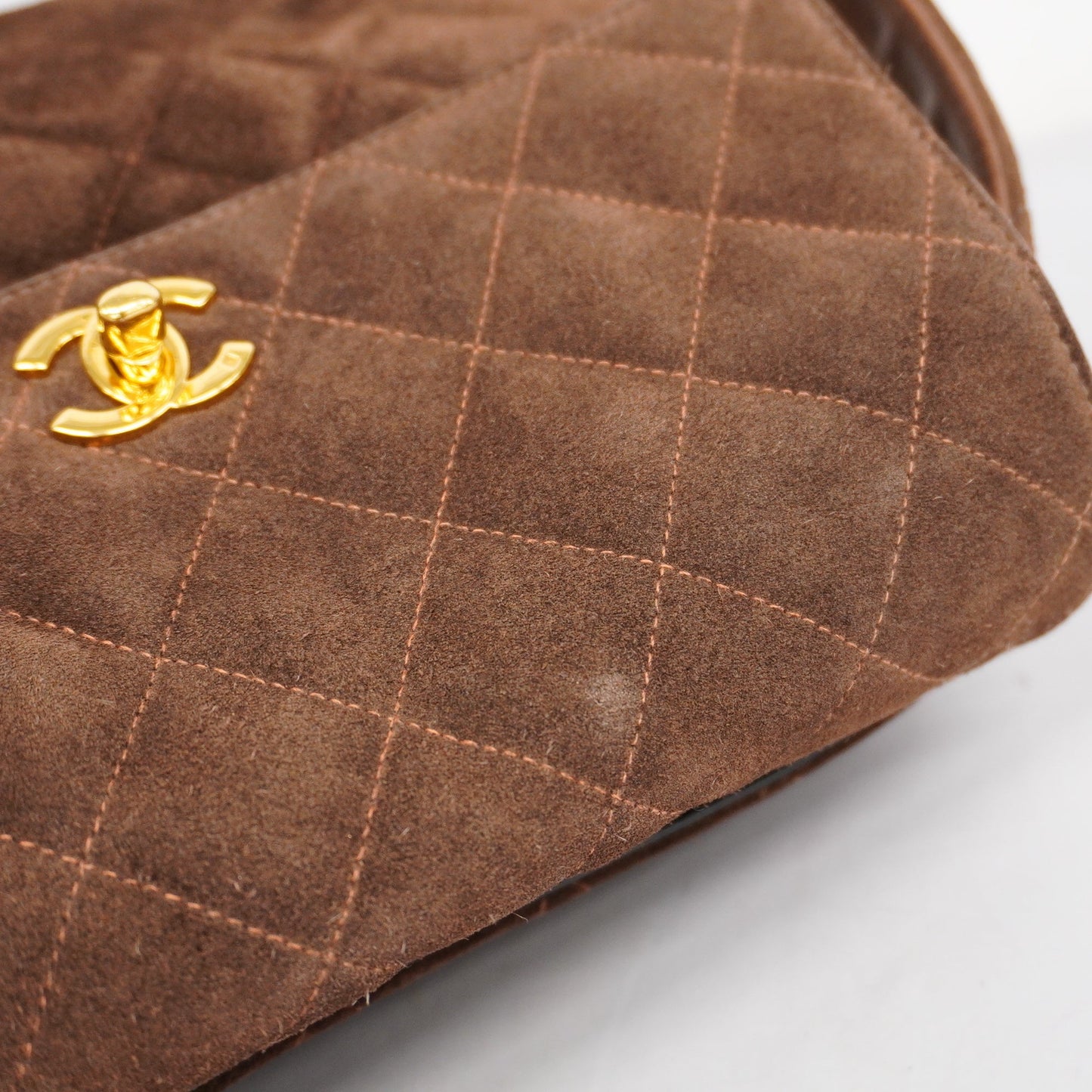 CHANEL  Matelasse Women's Suede Shoulder Bag Brown