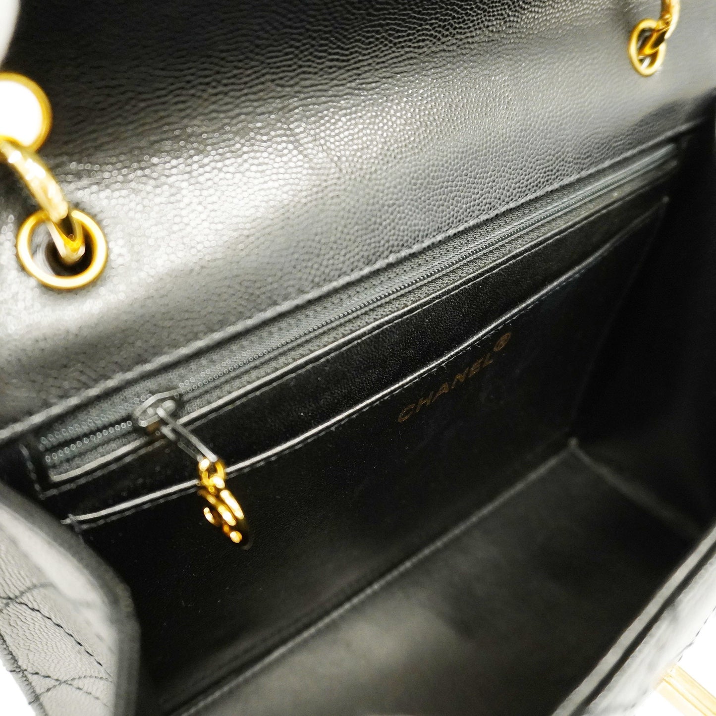 CHANEL  Matelasse Shoulder Bag Women's Caviar Leather Shoulder Bag Black