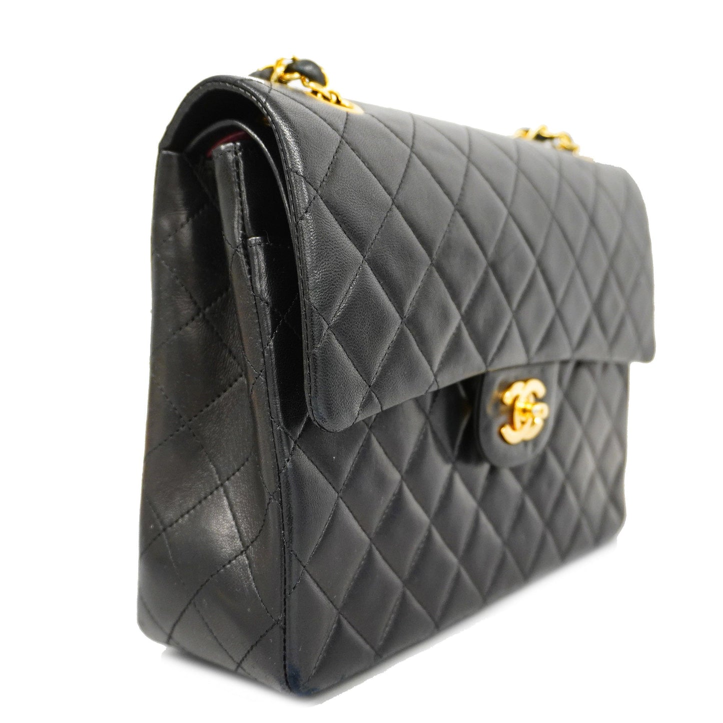 CHANEL  Matelasse W Flap W Chain Women's Leather Shoulder Bag Black