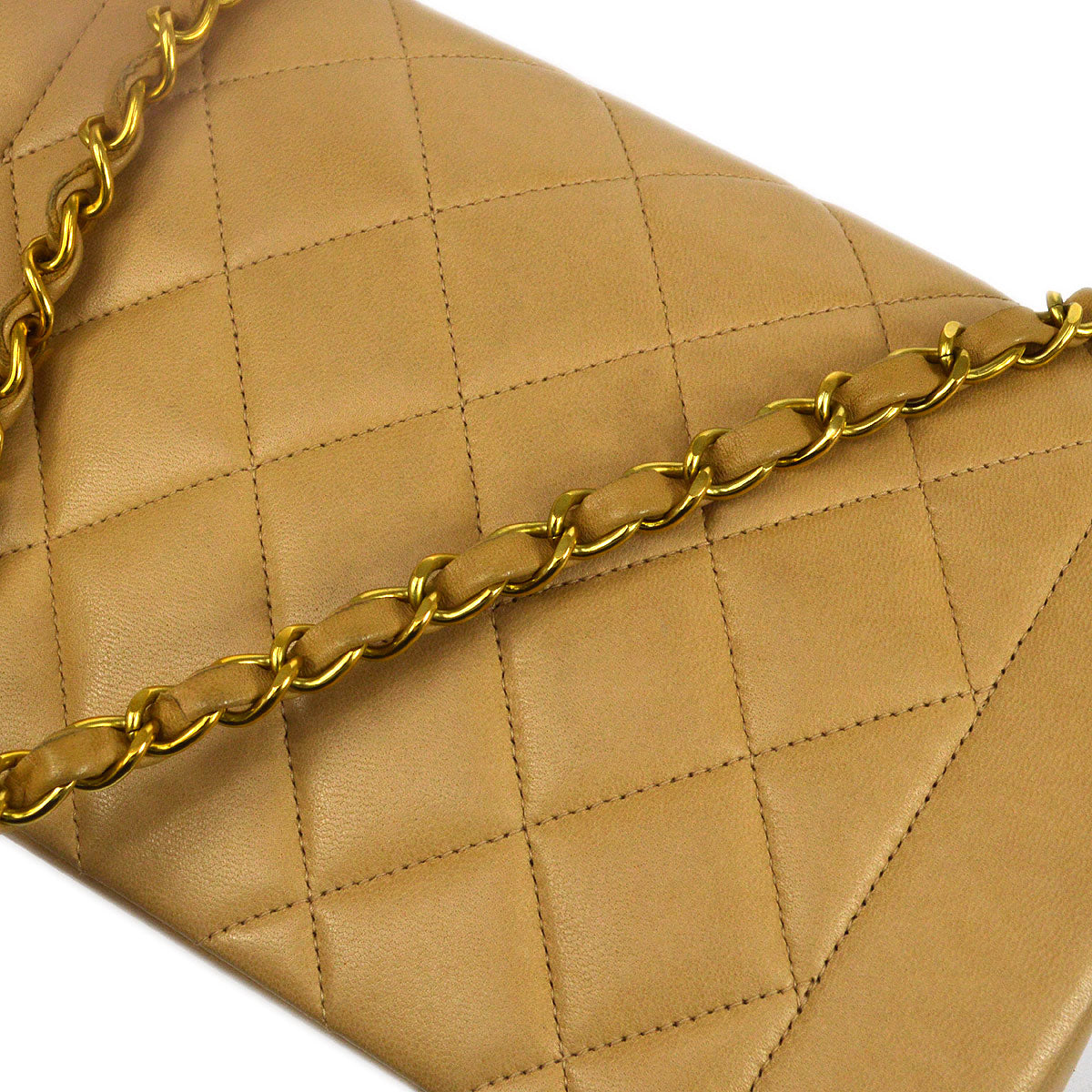 CHANEL  Beige Lambskin Diana Small