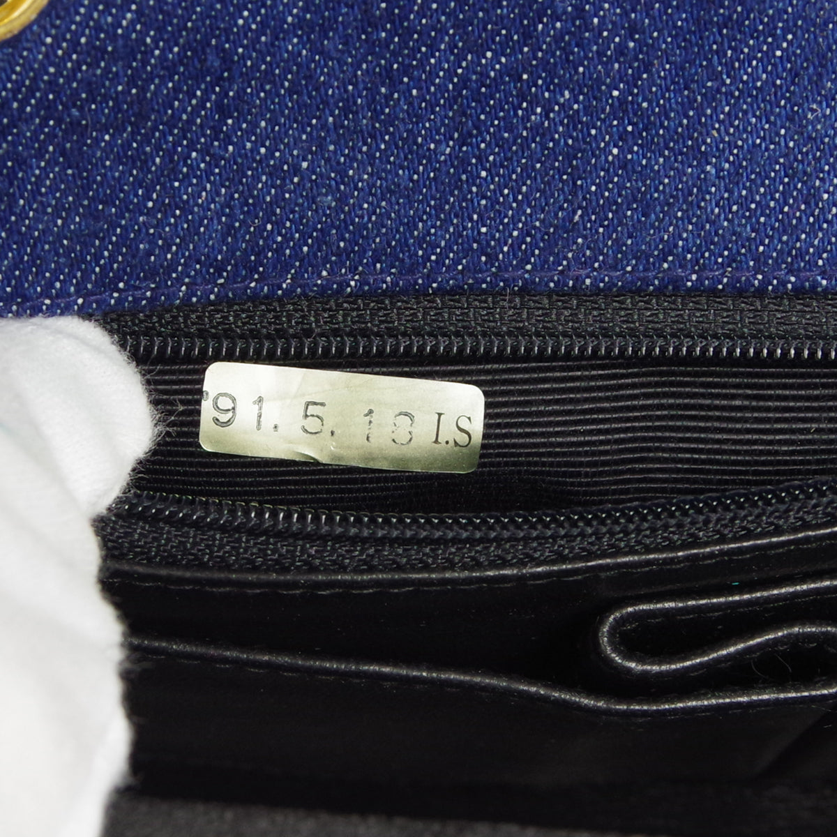 CHANEL * Full Flap Chain Shoulder Bag Indigo Denim