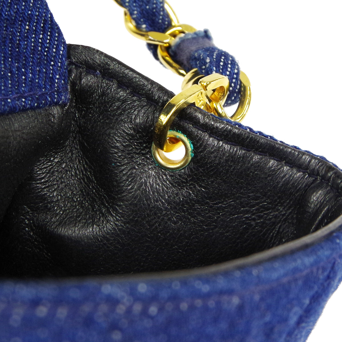 CHANEL * Full Flap Chain Shoulder Bag Indigo Denim
