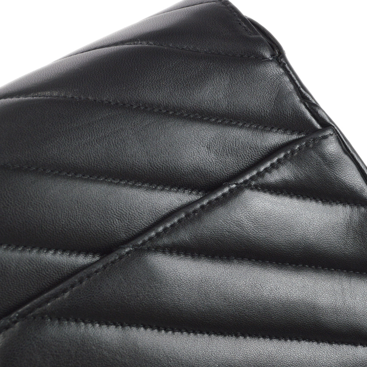 CHANEL * 1991-1994 Chevron Flap Medium Lambskin Black 97435