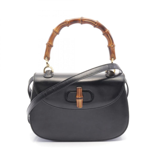 Gucci Bamboo Leather Handbag Black