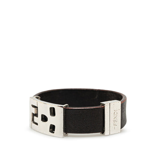 Brown Fendi Leather Bracelet