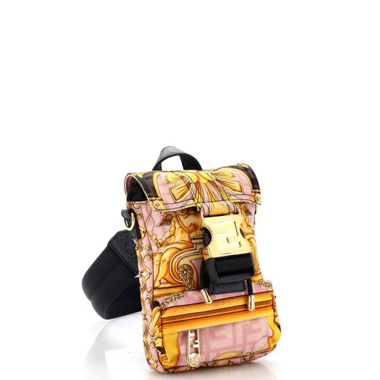 x Versace Fendace Fendiness Backpack Printed Zucca Nylon Mini