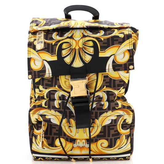 x Versace Fendace Fendiness Backpack Printed Zucca Nylon Medium