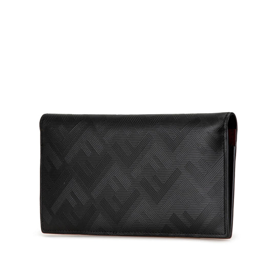 Black Fendi Zucca Shadow Leather Long Wallet