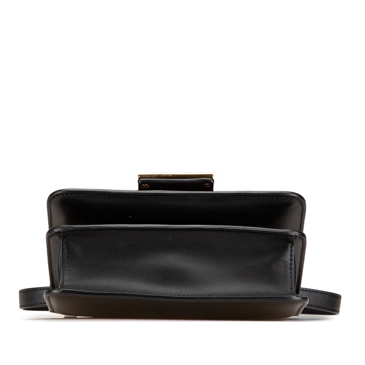 Black Fendi Leather Crystal Fab Crossbody