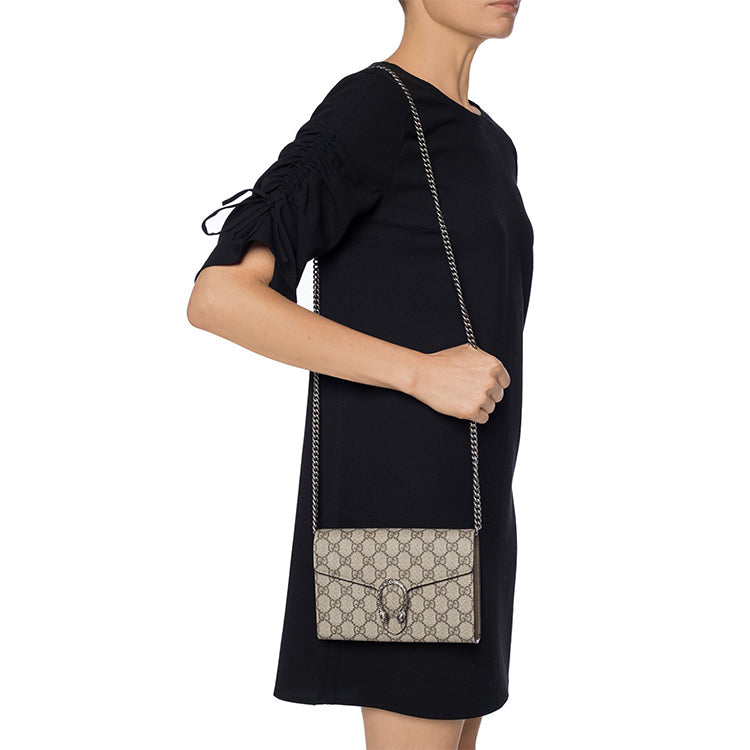 (WMNS) GUCCI Dionysus Series Synthetic canvasChain bag Dionysus Brown