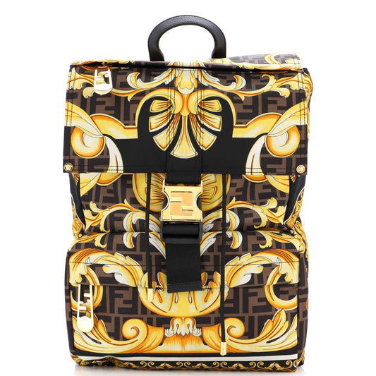 x Versace Fendace Fendiness Backpack Printed Zucca Nylon Medium