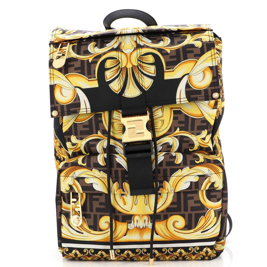 x Versace Fendace Fendiness Backpack Printed Zucca Nylon Medium