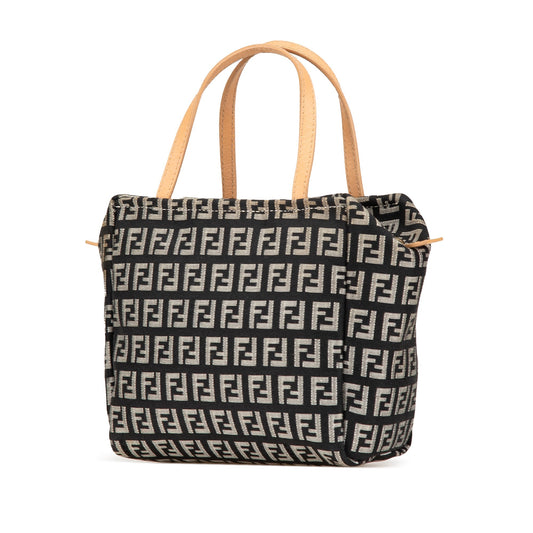 Black Fendi Mini Zucchino Canvas Handbag