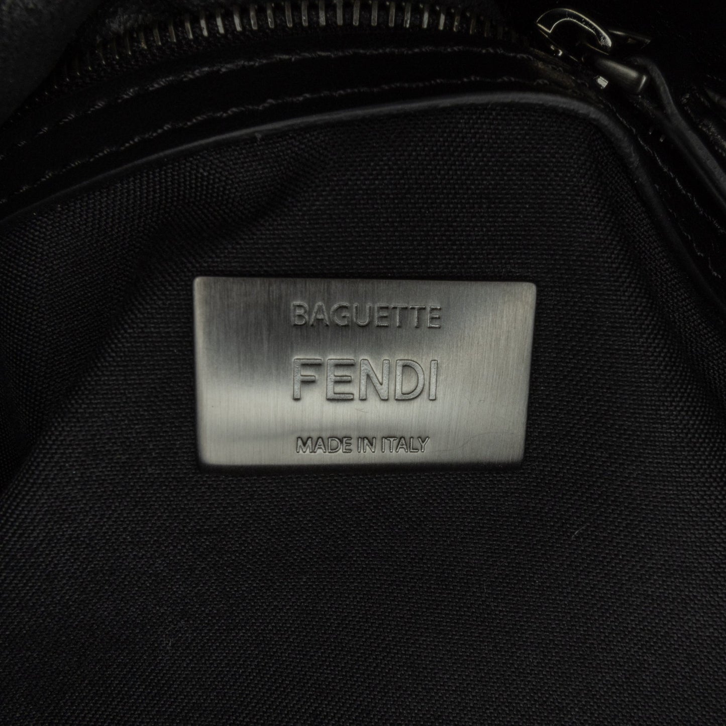Black Fendi Zucca Coated Canvas And Calfskin Baguette Satchel