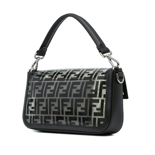 Black Fendi Medium Zucca PVC Baguette Satchel