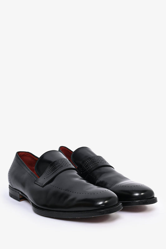 Gucci Black Perforated Leather Dress Shoes Size 43 Mens