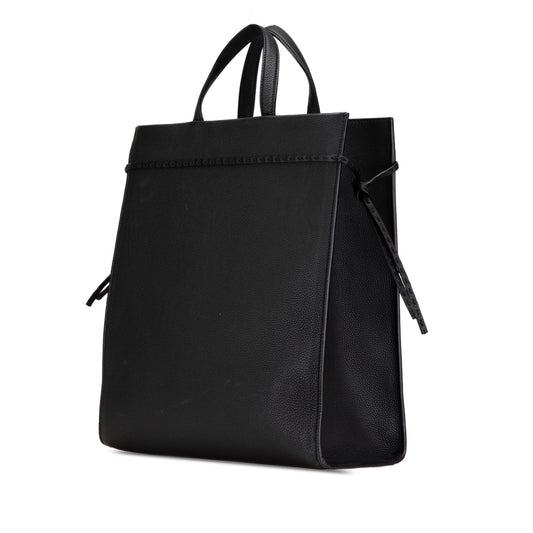 Black Fendi Medium Leather Roma Go To Shopper Satchel