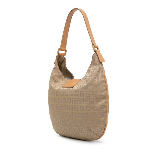 Beige Fendi Zucchino Canvas Hobo