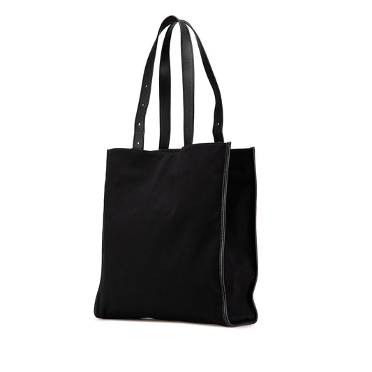 Black Fendi Canvas Logo Patch Tote