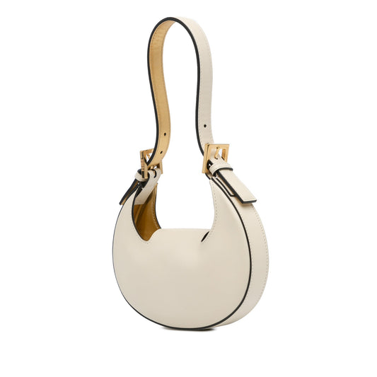 White Fendi Mini Leather Cookie Hobo